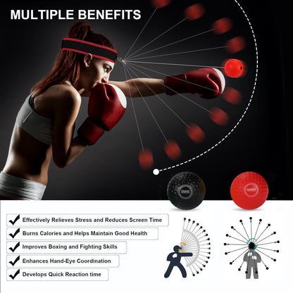 Upgraded Boxing Reflex Ball, Boxing Training Ball with Headband Perfect for Reaction, Punching Speed, Fight Skill, Fitness, Newst Boxing Equipment