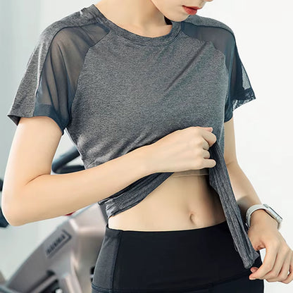 Aiithuug Short Sleeve Workout Tops for Women Stretchy Slim Fit Running Sports Shirts Dry Fit Mesh Yoga Gym Top Fit T-Shirt Mois