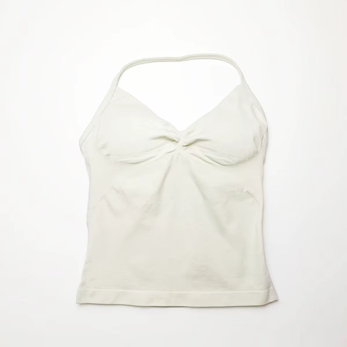 Gym Longline Strappy Top Women Seamless Yoga Tank with Removable Pads V Neck Workout Clothes Sports Running Fitness Vest