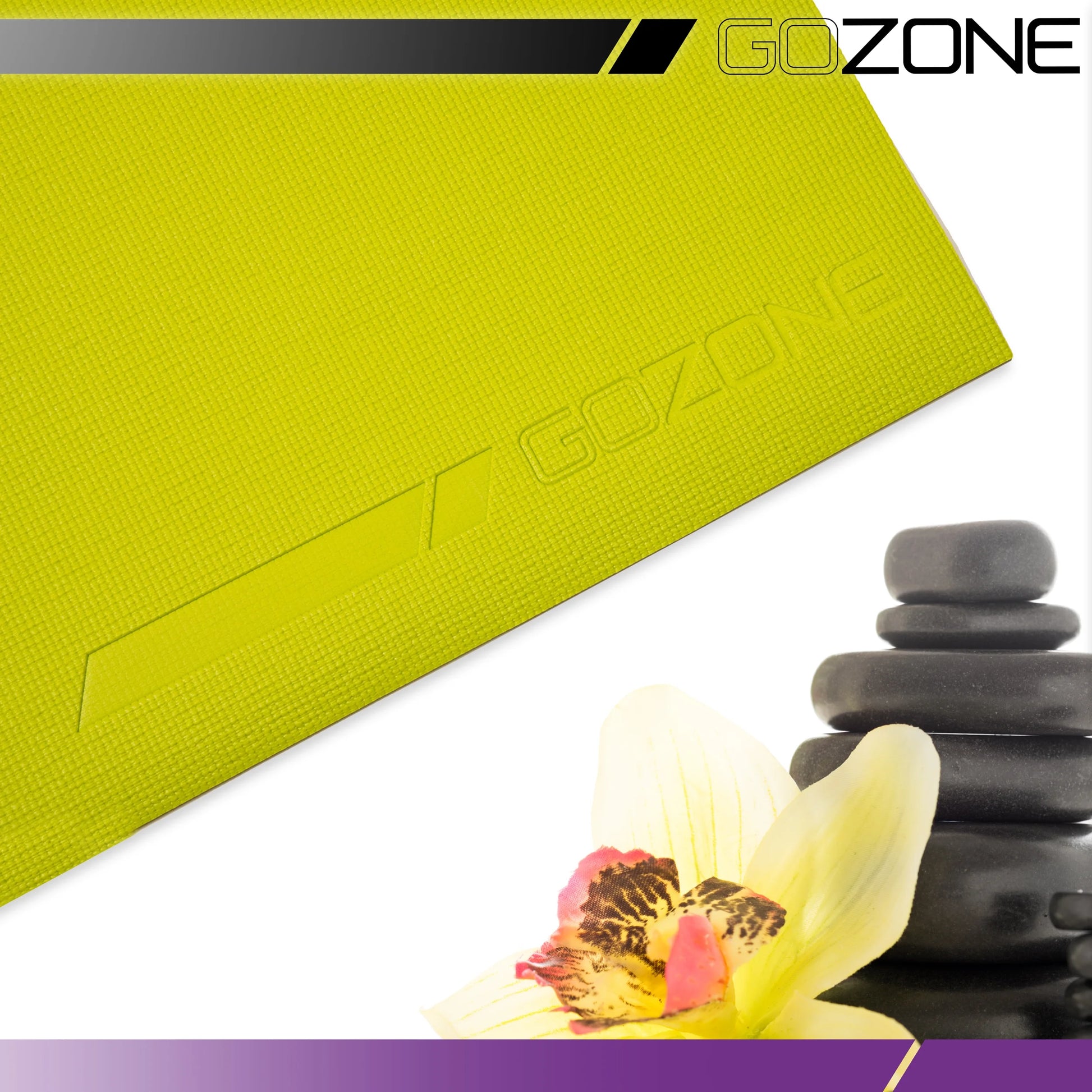 Premium Reversible Yoga Mat - 5mm Thick Non-Slip PVC in Gray and Yellow